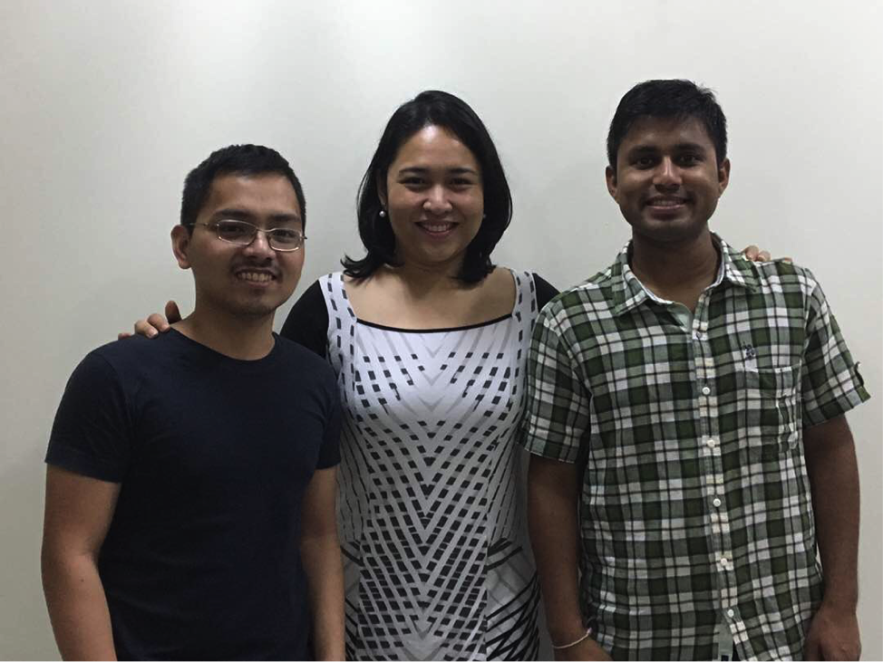 Team Cultivate (from left): MIB Team Leader Leonard Cruz, with members Crystal Anievas (MDM 2017) and Prashant Verma (MBA 2017).