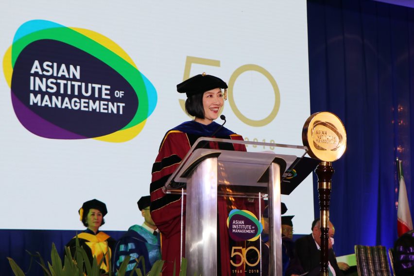 Conferring of awards by Jikyeong Kang, PhD, President and Dean of AIM 