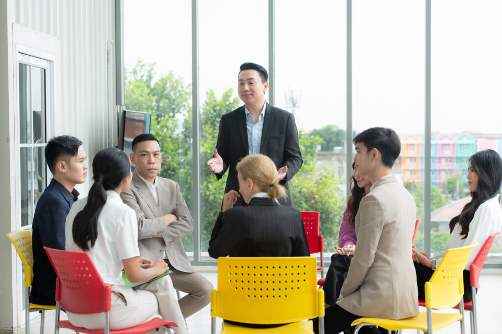 Group of business people meeting in conference room. Business an