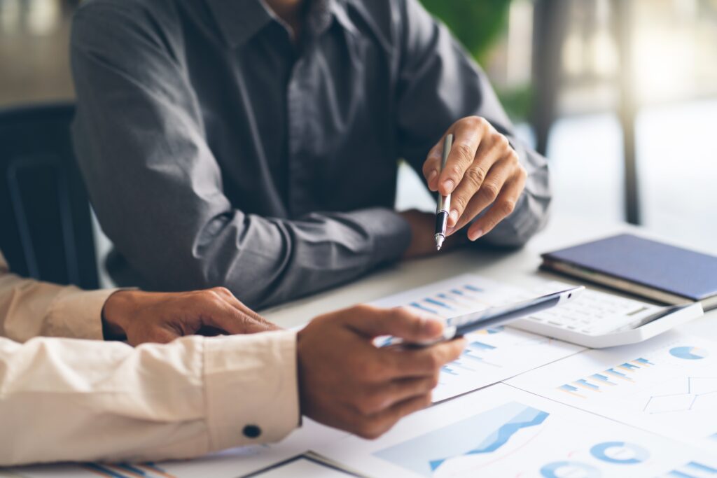 business administration experts talking