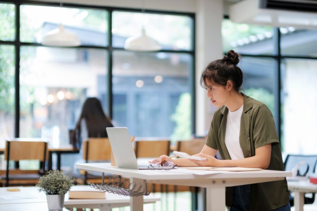 an mba student studying