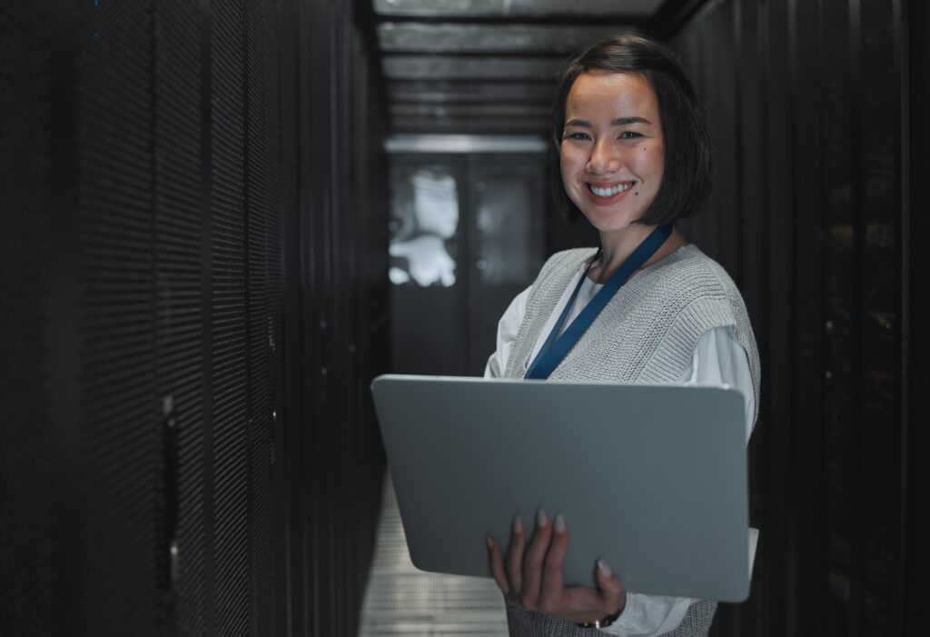 a cybersecurity expert smiling