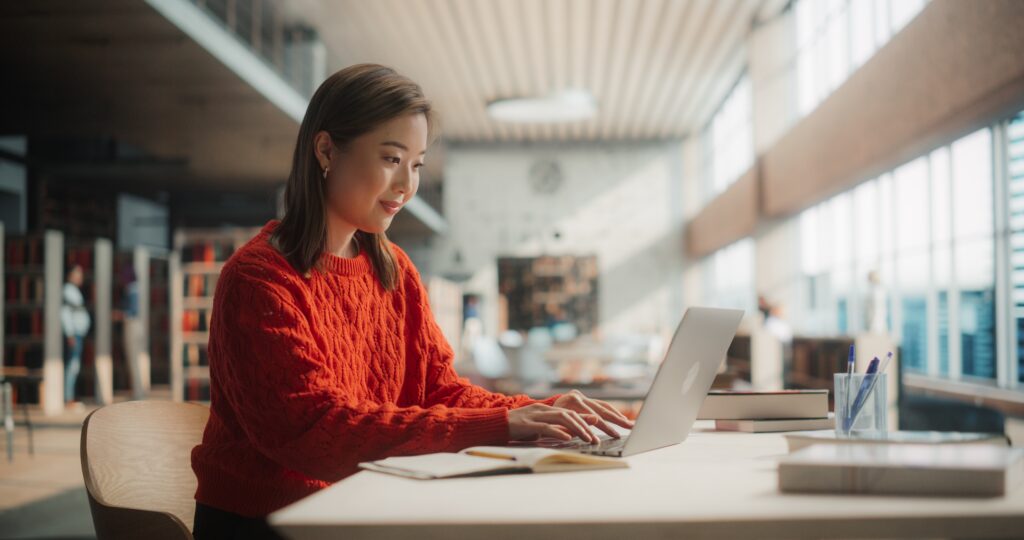 an executive mba student studying