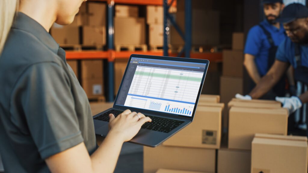 an e-commerce owner monitoring inventory