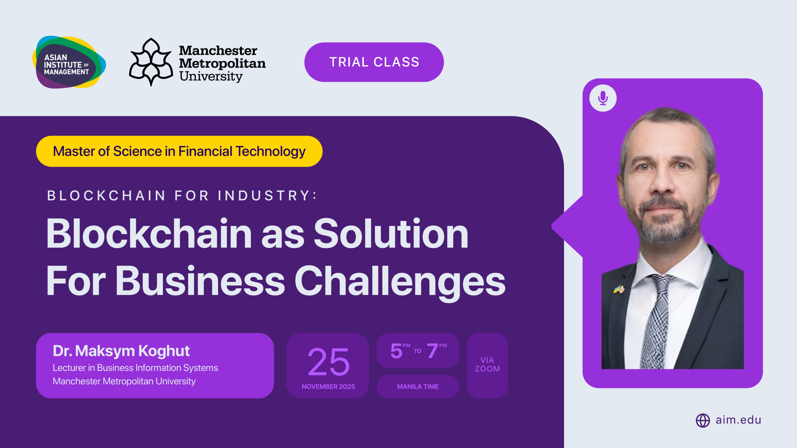 MSc Fintech Trial Class Blockchain for Industry Website