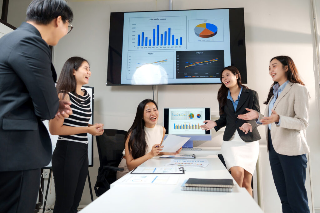 group of marketing researchers having a meeting